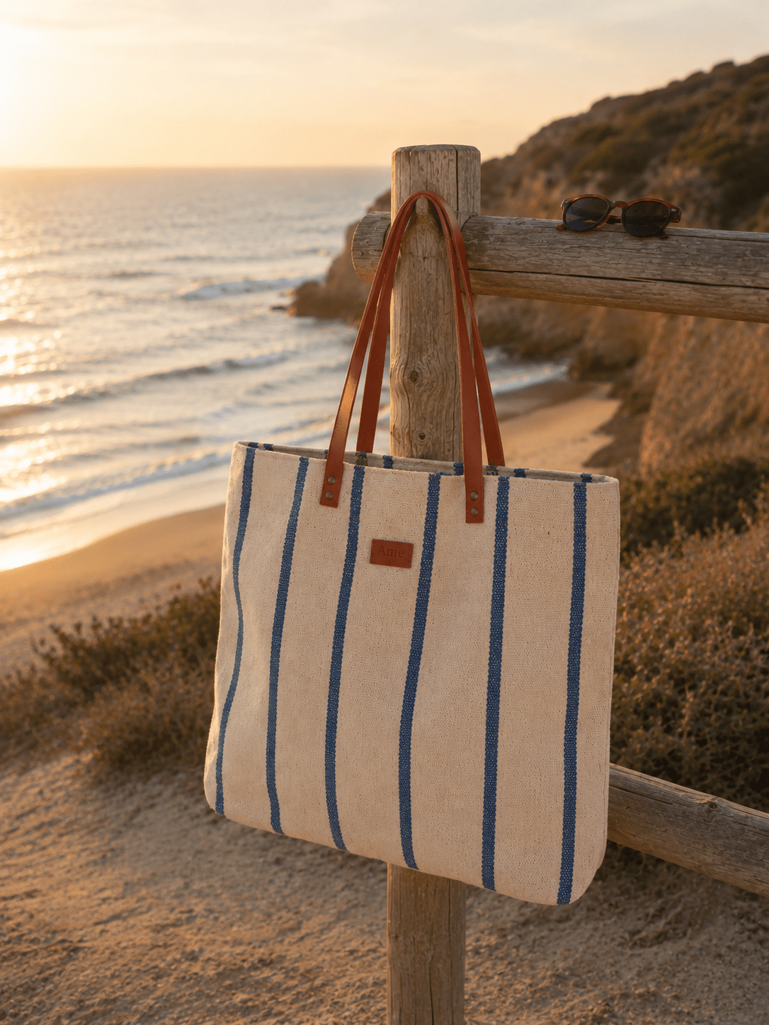 Sac Minorque rayures bleues
