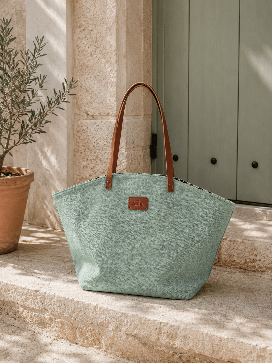 Sac Majorque panier Menthe L'atelier Ame