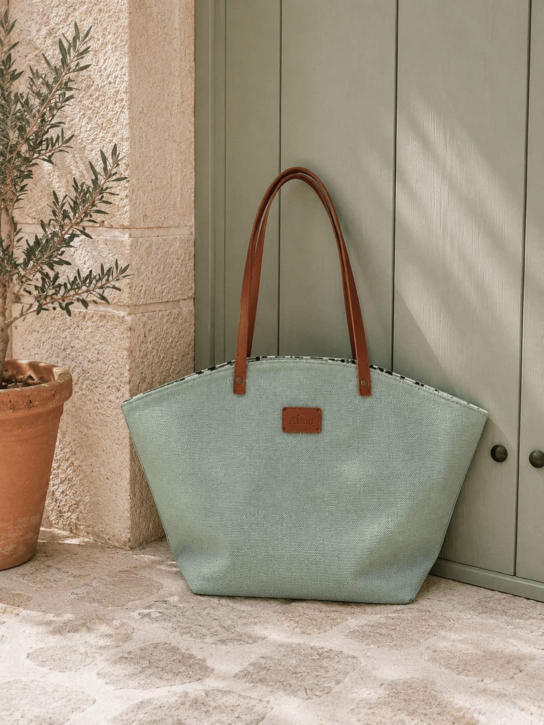 Sac Majorque panier Menthe L'atelier Ame