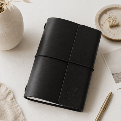 Carnet cuir Noir L'atelier Ame