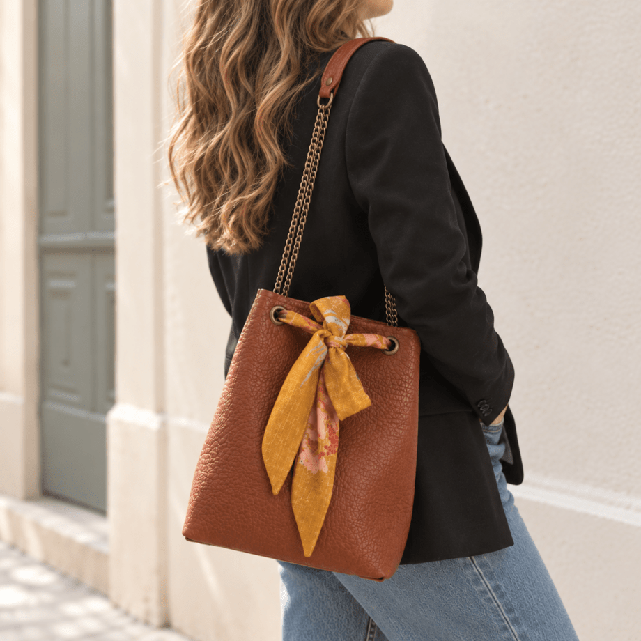 Sac Mila cuir bubble camel de l'atelier Ame